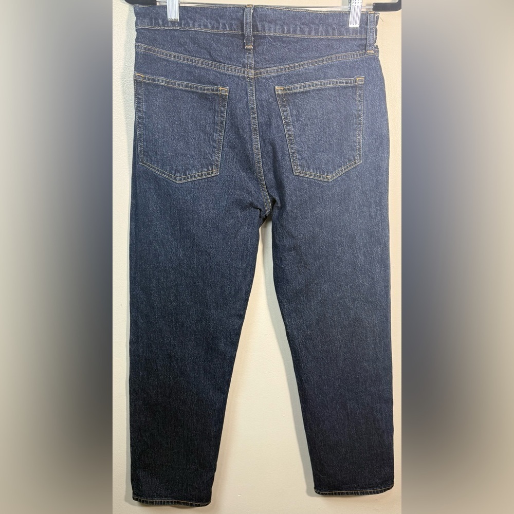 Classic Dark Blue Women's Straight Leg Jeans - Picture 3 of 10